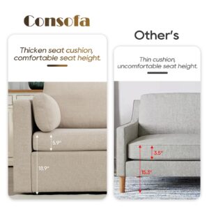 Consofa Modular Sectional Sofa, L Shape Sectional Sofa with Storage Ottoman, Convertible Sectional Sofa Couch with Removable Cover, Deep Seat Sectional Couches for Living Room, Apartment, Office