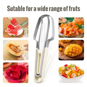 SINGYEIEC 3-in-1 Watermelon Cutter Slicer Tool, Stainless Steel Watermelon Cutter Slicer, Creative kitchen fruit cutter tool, Watermelon Popsicle Mould, melon cutter, portable fruit fork