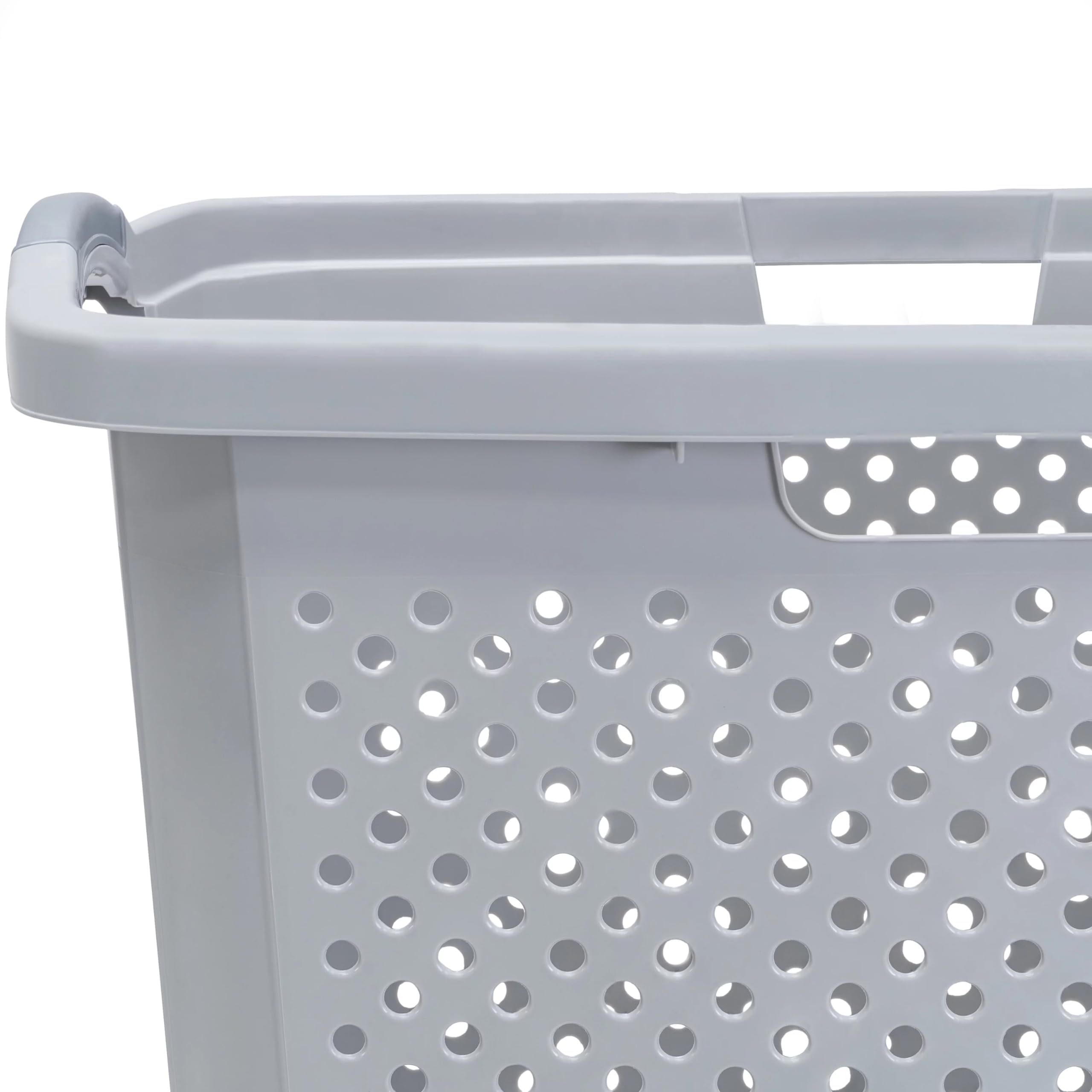 YLMZA Plastic Laundry Basket 2.5 Bushel, Soft Silver Can Laundry Hamper Baskets for Organizing Laundry Basket Laundry Organizer