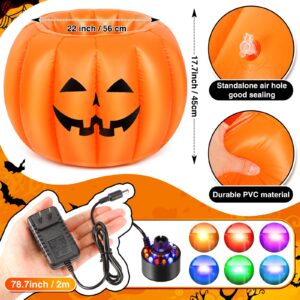 RoundFunny Thanksgiving Large Inflatable Cooler 22 Inch Thanksgiving Pumpkin Drink Cooler Decorations Party Mist Maker Candy Holder Bowl Drink Cauldrons Beverage Cooler for Halloween Table Party Decor