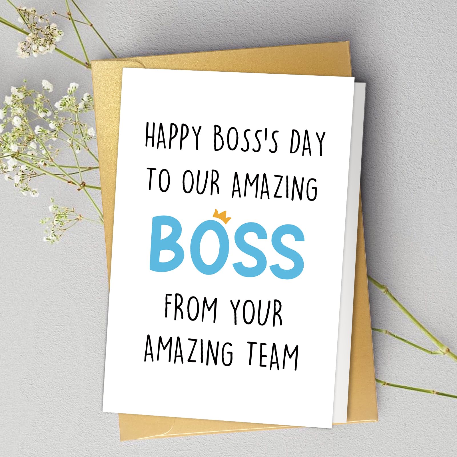 Spercy Boss Day Card for Him Her, Boss Appreciation Card, Bosses Day Card Gift for Women Men, Happy Boss's Day to Our Amazing Boss