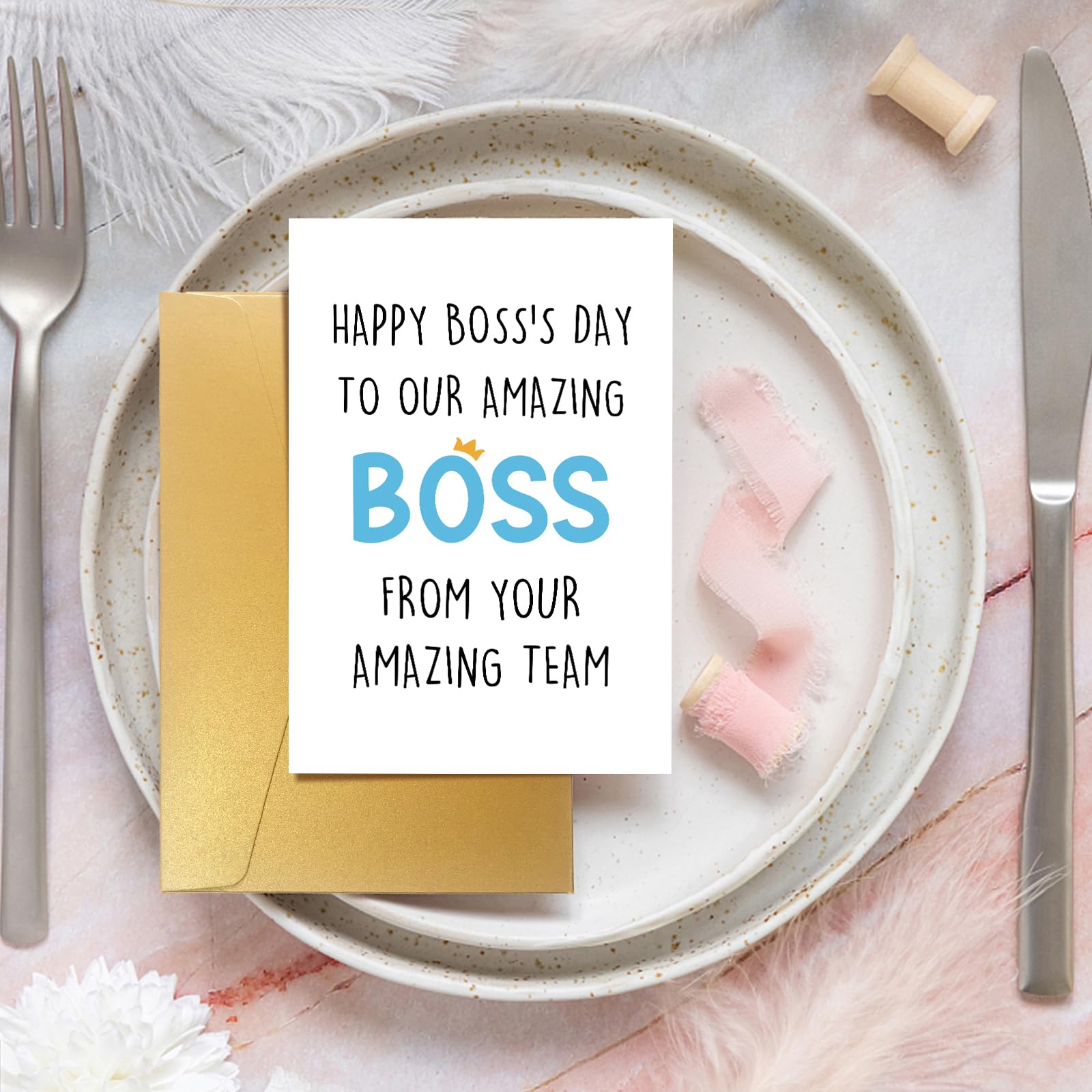 Spercy Boss Day Card for Him Her, Boss Appreciation Card, Bosses Day Card Gift for Women Men, Happy Boss's Day to Our Amazing Boss