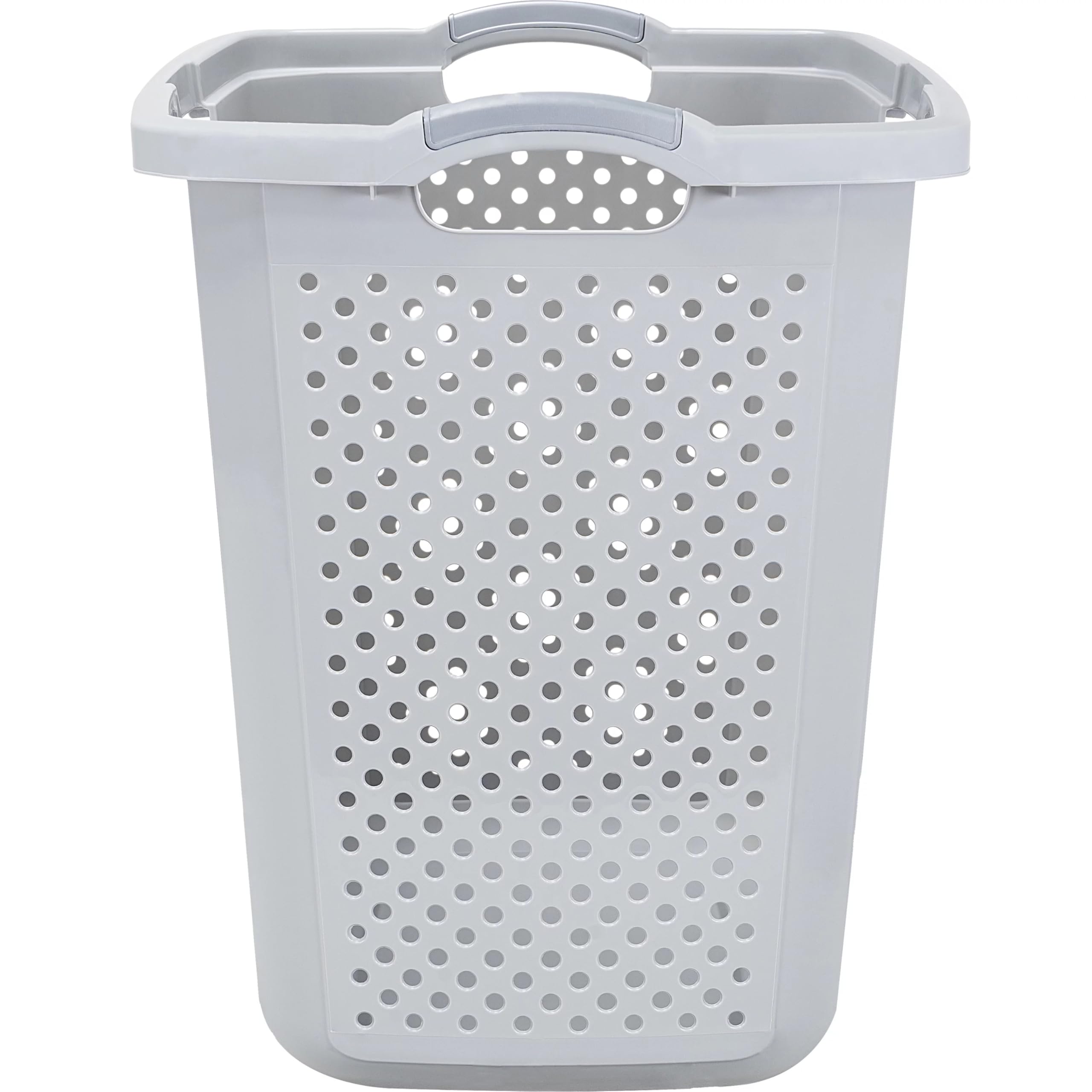 YLMZA Plastic Laundry Basket 2.5 Bushel, Soft Silver Can Laundry Hamper Baskets for Organizing Laundry Basket Laundry Organizer