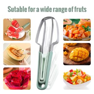 SINGYEIEC 3-in-1 Watermelon Cutter Slicer Tool, Stainless Steel Watermelon Slicer, Creative kitchen watermelon fork slicer cutter, Watermelon Popsicle Mould, melon cutter, portable fruit fork