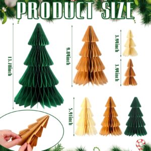 Cinnvoice 7 Pcs Christmas Tree Honeycomb Centerpiece 3D Paper Trees Centerpiece Honeycomb Paper Christmas Trees Honeycomb Table Decorations for Home Office Kitchen Xmas Gift Holiday Party Table Decor