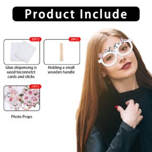 AOZUO Wedding Photo Booth Props, 23PCS Rose Gold Pastel Photobooth Selfies Props Kits with Sticks and Stickers for Women Girls Bridal Birthday Bachelorette Night Party Favors Supplies Decorations