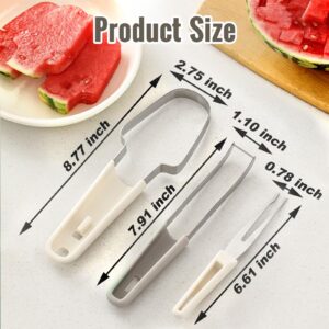 SINGYEIEC 3-in-1 Watermelon Cutter Slicer Tool, Stainless Steel Watermelon Cutter Slicer, Creative kitchen fruit cutter tool, Watermelon Popsicle Mould, melon cutter, portable fruit fork