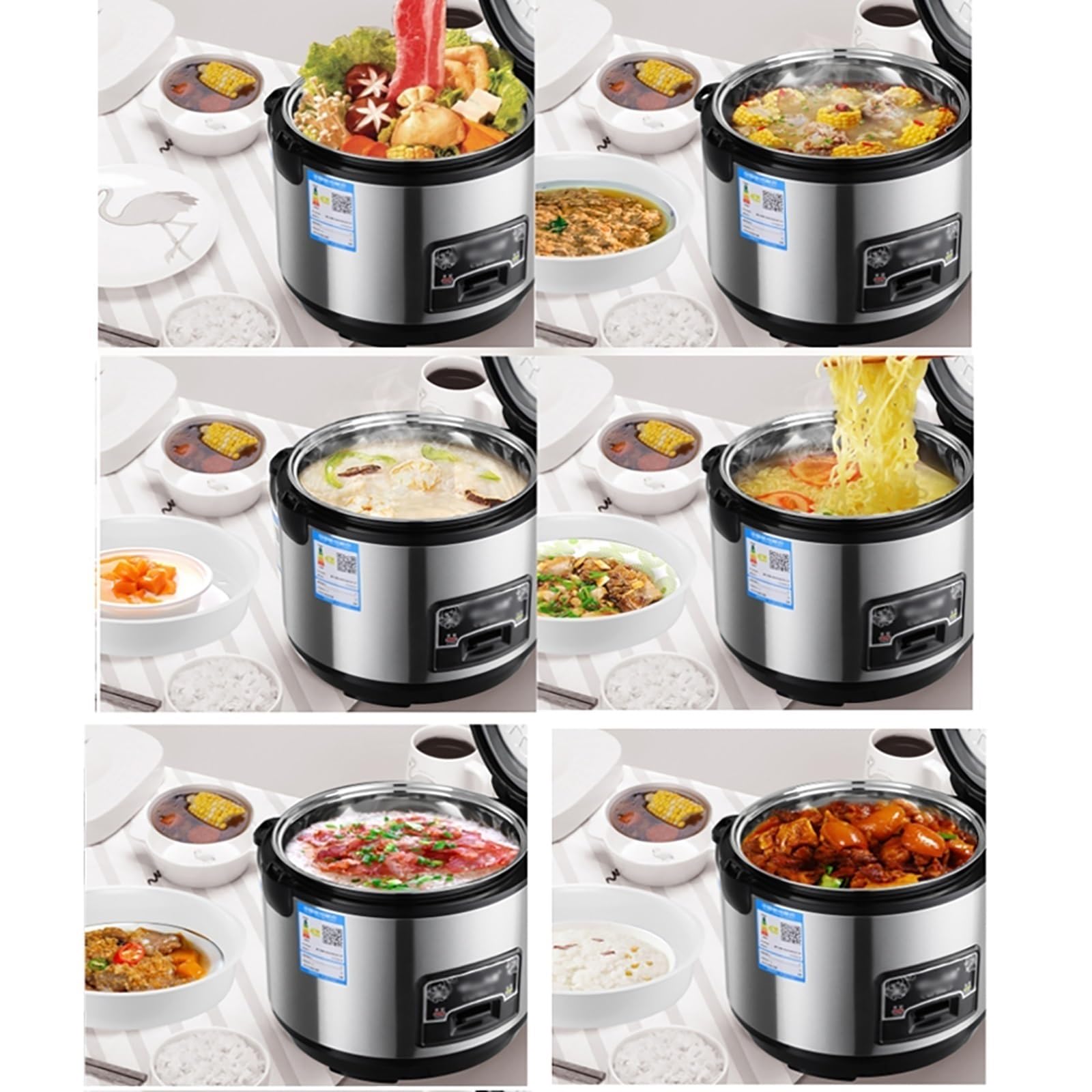 ZHUIYI Rice Cooker (2-5L) 304 Stainless Steel Inner Pot, Intelligent Insulation, Make Rice & Steam Food & Vegetables, 220-240V US/EU Power(4L)