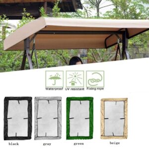 HyzXqq Enhanced Outdoor Swing Chair Canopy Replacement Cover – Waterproof, Windproof, Heavy Duty, and Rip-Resistant Garden Hammock Top Cover for Outdoor Furniture(Beige-hdw,84x48x9inch)