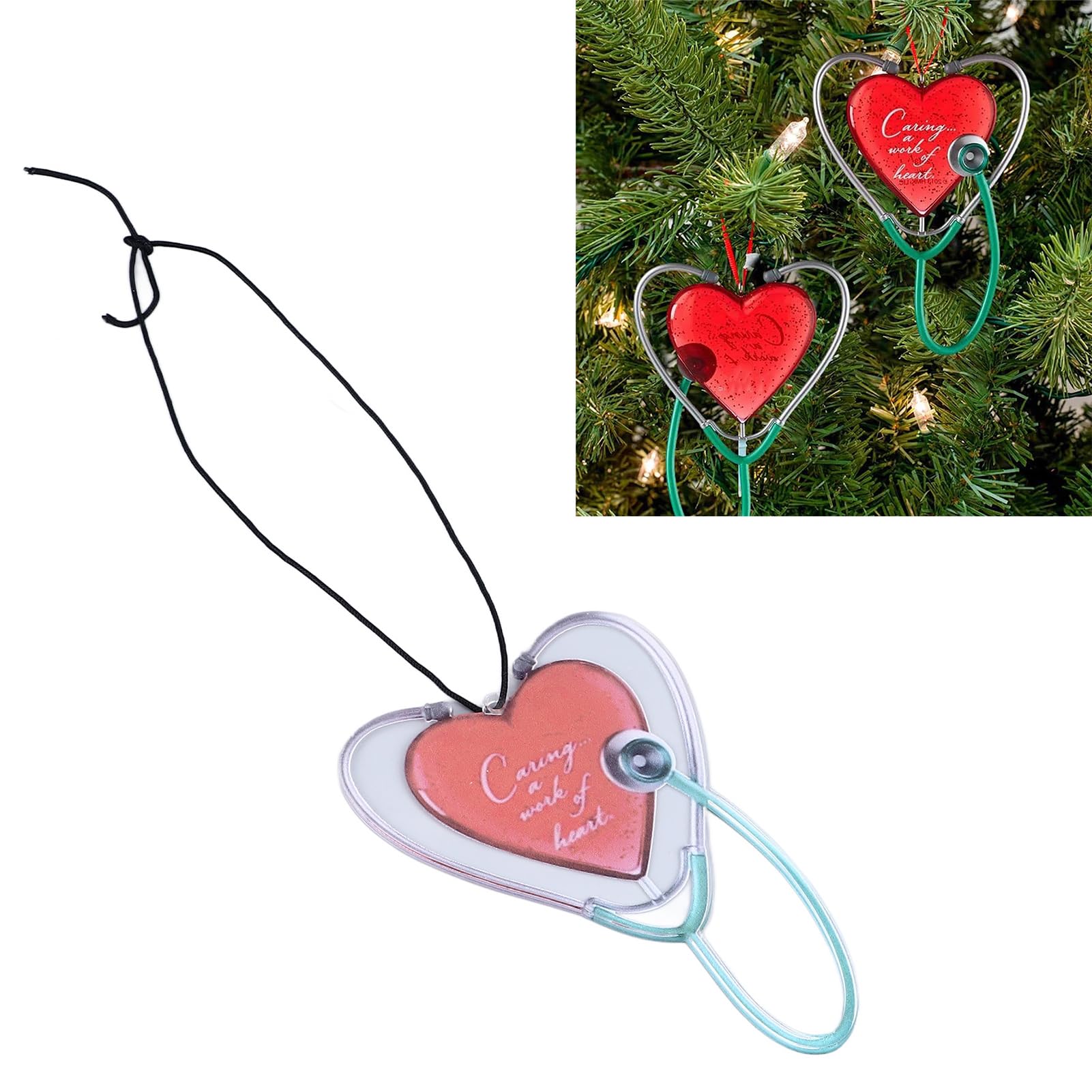 Heart Stethoscope Caring Christmas Tree Ornament Heart Stethoscope Ornament Appreciation present Doctor Nurse Caregiver