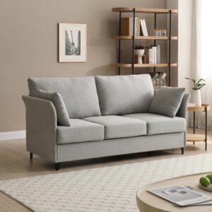 asifom mid century modern sofa 3 seat couch sofa 65.35" w deep seat couch for living room, 3 person seater fabric couch sofa comfy sofa bed couch sleeper sofa for apartment bedroom