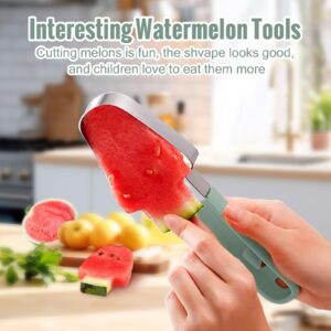 SINGYEIEC 3-in-1 Watermelon Cutter Slicer Tool, Stainless Steel Watermelon Slicer, Creative kitchen watermelon fork slicer cutter, Watermelon Popsicle Mould, melon cutter, portable fruit fork