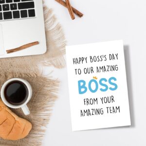 Spercy Boss Day Card for Him Her, Boss Appreciation Card, Bosses Day Card Gift for Women Men, Happy Boss's Day to Our Amazing Boss