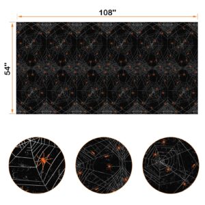 DECORLIFE 3 Pack Plastic Halloween Tablecloths, Disposable Spider Web Table Cloths, Large Rectangular Halloween Table Covers for Home Decor and Halloween Party Decorations, 54 x 108 Inches