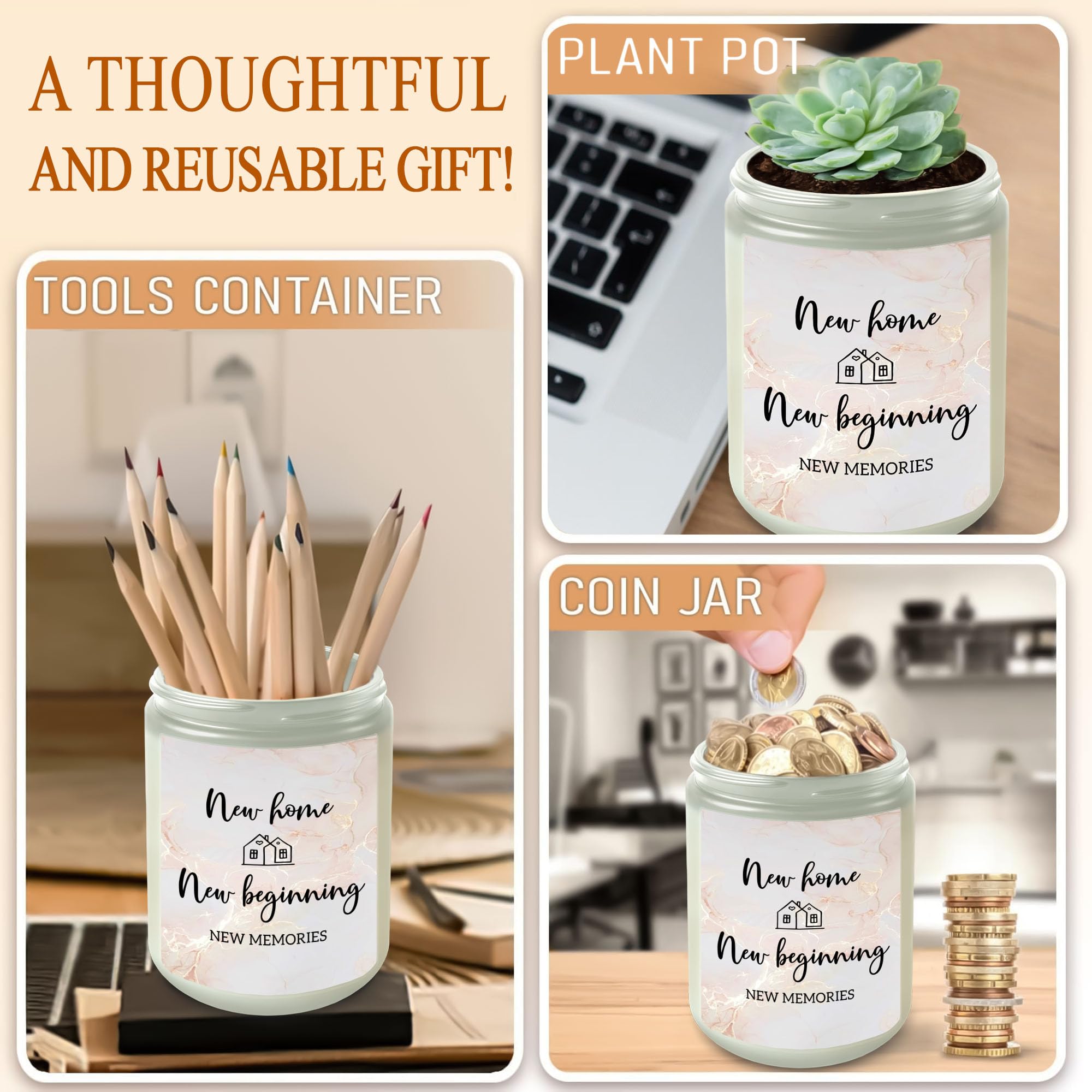 DOTAOKACI House Warming Gifts New Home - New Home Gift Ideas - New Home Candle - Housewarming Gifts for Women, Friends - Welcome Home Gifts for Homeowners, First Home Gifts - House Warming Decoration