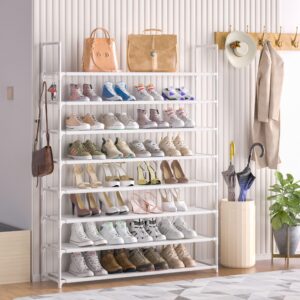 OYREL 8 Tier Shoe Rack Organizer Large Shoe Storage Rack for Closet Entryway Shoe Holder Space Saving Shoe Shelf Shoe Stand Tall Shoe Tower Metal Shoe Rack Holds up to 32-40 Pairs of Shoes