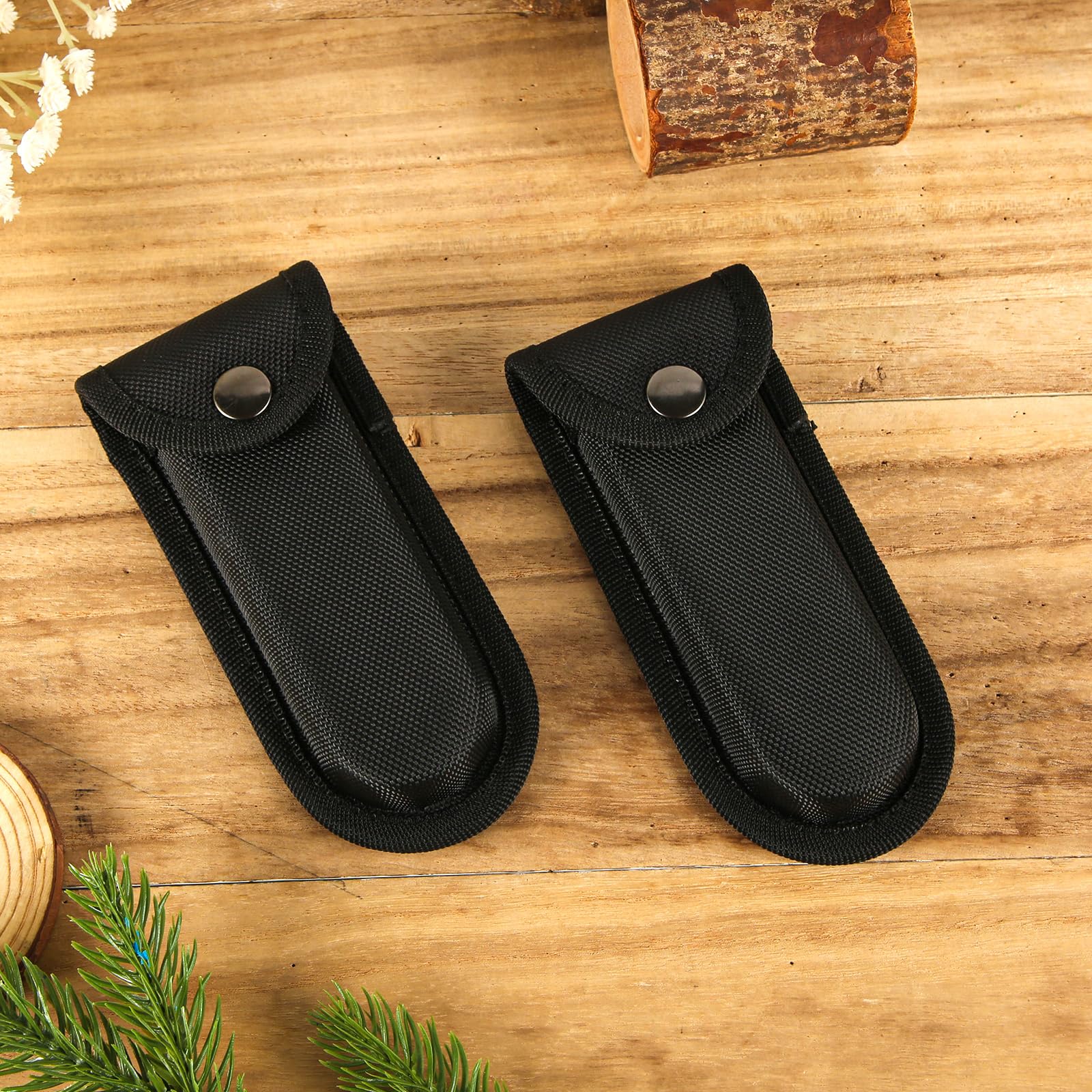 2pcs Knife Sheath for Belt, Double Oxford Cloth Folding Knife Belt Sheath Versatile Belt Knife Pouch Pocket Knife Case Portable Belt Knife Holder for Outdoor Daily Use