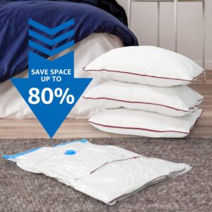 12 Jumbo Compression Storage Bags, Vacuum Seal Bags with Hand Pump for Blankets, Comforters, Bedding, Pillows and Clothes Storage