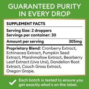 Dog UTI Treatment & Cat Urinary Tract Infection Treatment, Natural Herbal Liquid UTI Medicine, Organically Grown Cranberry Extract, Supports Urinary and Digestive Health, 2 fl oz, Made in USA