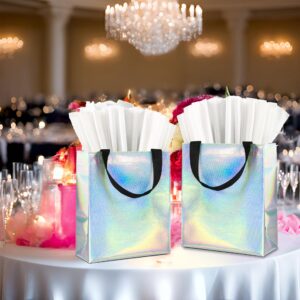 KeerxunBag 12pcs Reusable Gift Bags（Includes Tissue Paper） Gift bag with handle Birthdays Parties Holidays Weddings Medium 10x4x8in rainbow Gift Bags