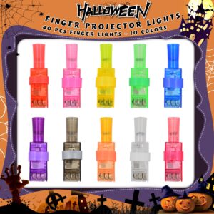 Halloween Party Favors, 40 PCS LED Finger Projector Lights, Halloween Toys for Kids Girls Boys, Glow in The Dark Toys Bulk for Halloween Party Favors Supplies Classroom Prizes Trick or Treat Gifts