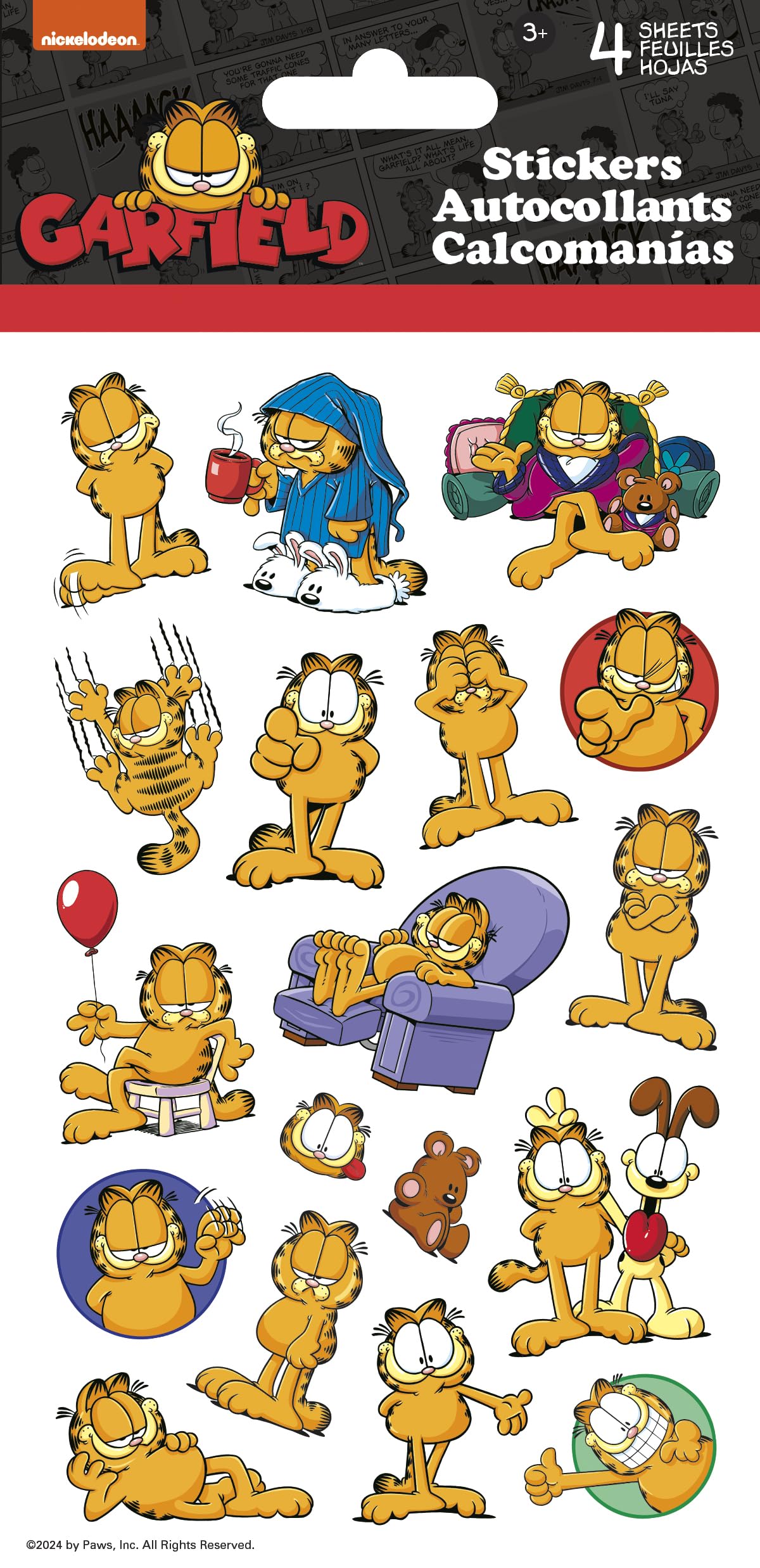 Garfield: Flat Out Garfield Standard Stickers - 4 Sheet