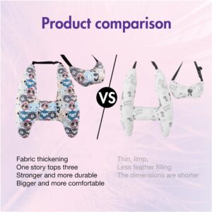 Cute Cartoon Travel Pillow Suit, Kids & Adults Car Neck Head Support Cushion Set,Travel car seat Safety Pillow,h Shape car Sleeping Pillow Kids,Pillow case can be Disassembled and Washed (A)