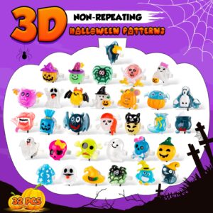 Leezmark 32 Pcs Halloween Party Favor Light Up Rings Halloween Treats Toys for Kids Adults, 3D Flashing LED Rings Glow In The Dark Party Supplies Goodie Bag Fillers Non Candy Treats Halloween Gifts