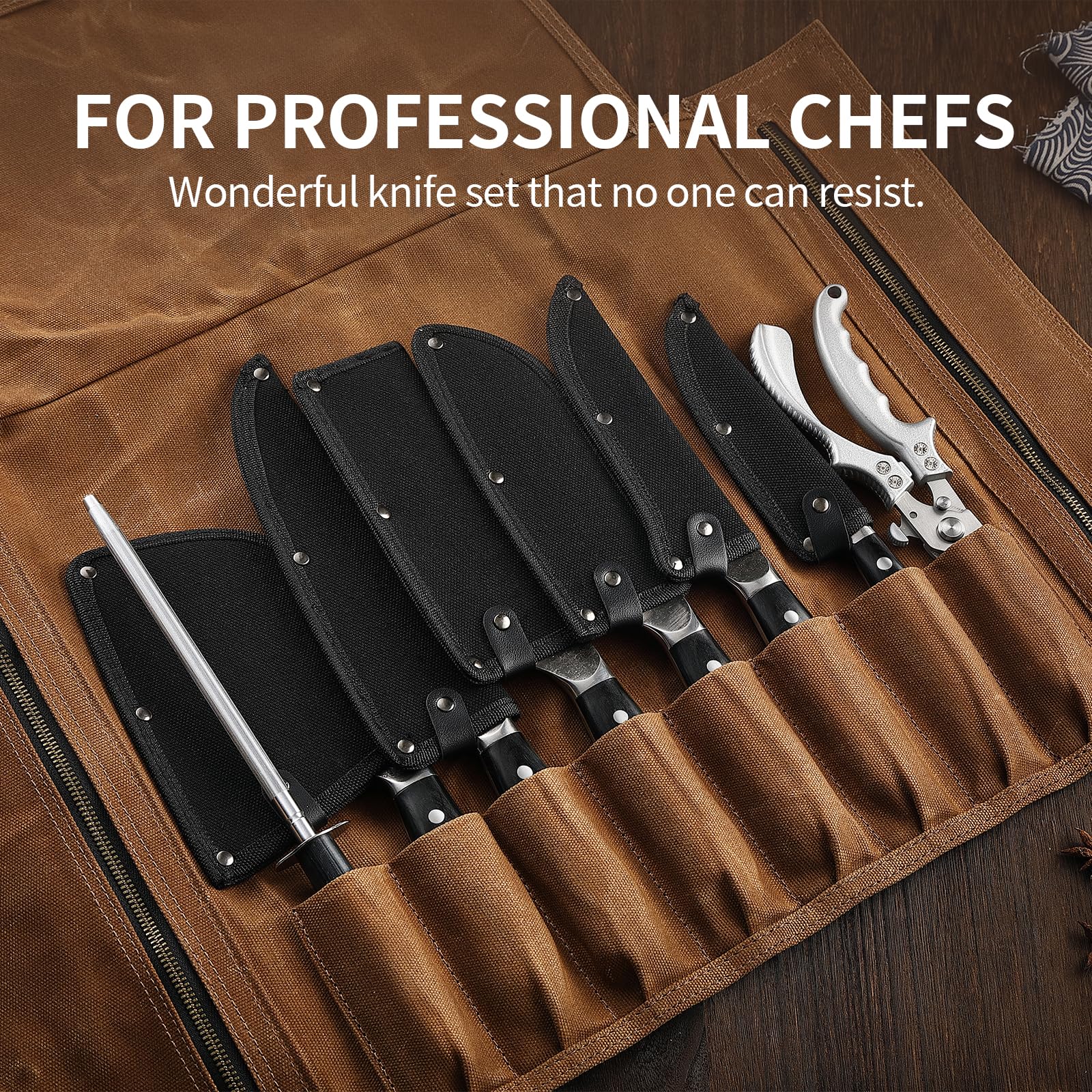 XCHIEF PRO Chef Knife Set, Hand Forged Meat Boning Carving Cleaver Butcher Knife, High Carbon Steel Japan Nakiri Santoku Knife Set with Accessories for Kitchen, BBQ Camping Knives Set with Bag