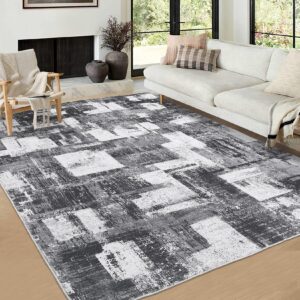 jolene.k area rug 8x10 washable rugs for living room modern ombre bedroom rugs abstract office rug non slip neutral soft nursery rug low pile farmhouse floor cover black grey