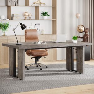 tribesigns 70.9" executive desk, large office computer desk, simple laptop desk study writing table workstation for home office