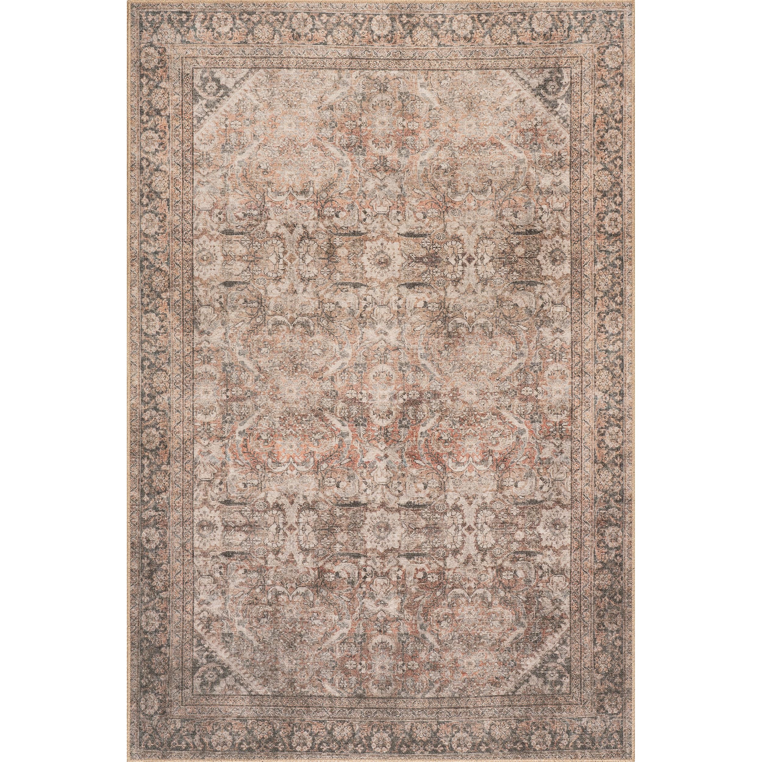 nuLOOM Hillstone Collection 8x10 Area Rug, Traditional Vintage Distressed Medallion, Thick and Soft, Durable Non-Shedding Low Pile Poly/Jute Blend, Easy to Clean, Living Room, Bedroom