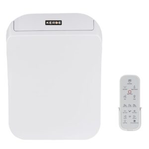 kerde 08a electric bidet toilet seat,remote control,warm water cleansing, heated seat,adjustable temperature settings, moving nozzle massage,white,night light,bidets for existing toilets.square