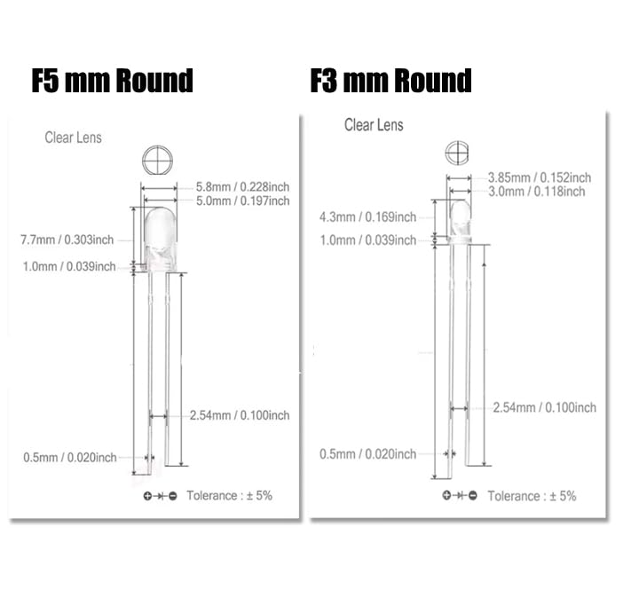 Cleiscry 100PCS 3mm/ 5mm Candle Led Flicker Red Yellow White Green Blue Orange Light Flickering LEDs Flash Blink Dip Led Diode Intermitente Light Lamp Flicker (White Flicker LED, 5mm LED 100pcs)