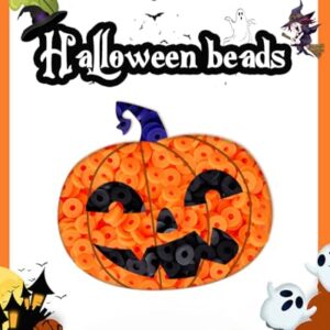 Goldwise Halloween Beads Friendship Bracelet Kit,2 Boxes with Halloween Clay Beads and Orange Letter Beads (A-Z) for Jewelry Making, Varieties of Halloween Charms Jewelry Making,DIY Crafts for Gifts