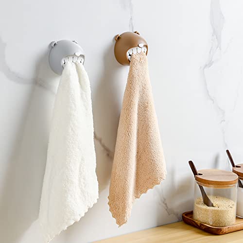 Meiliyizu Cartoon Bear Kitchen Towel Rack Multipurpose Face Towel Organization Holder for Home Kitchen Wash Face Towel Rack, Gray