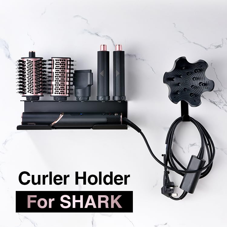 Buwico Flexstyle Wall Mount Organizer for Shark, Wall Mount Holder for Shark Flexstyle HD430/HD435, Aluminum Alloy Airwrap Organizer for Shark Flexstyle