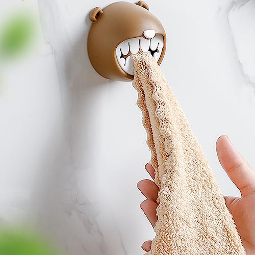 Meiliyizu Cartoon Bear Kitchen Towel Rack Multipurpose Face Towel Organization Holder for Home Kitchen Wash Face Towel Rack