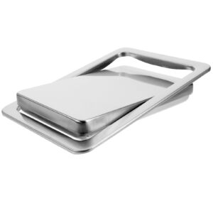 HKDHF Stainless Steel Flap Flush Recessed Built-in Balance Swing Flap Lid Cover Trash Bin Garbage Can Kitchen Counter Top