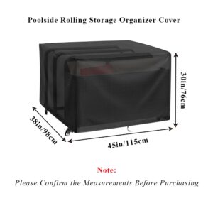 Generic Poolside Float Storage Organizer Cover, Outdoor Waterproof Rattan Caddy Cover, All Round Protective Cover for Wicker Patio Pool Float Holder Storage Rack, Black, JJ202407120844B