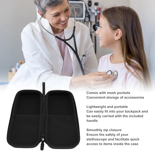 Stethoscope Case, Hard Travel Carrying Case with Mesh Pocket, Stethoscope Protective Case, for Store Stethoscope and Nursing Tools