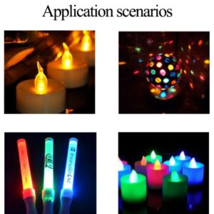 Cleiscry 100PCS 3mm/ 5mm Candle Led Flicker Red Yellow White Green Blue Orange Light Flickering LEDs Flash Blink Dip Led Diode Intermitente Light Lamp Flicker (White Flicker LED, 5mm LED 100pcs)