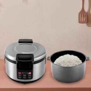 REHOUPTU Rice Warmer with Inner Pot, Commercial Rice Warmer with Display (Warm Function Only, Not Cooker) Stainless Steel Exterior, Non-Stick Insert Pot-19 L/20QT, Use for Hotel, Canteen