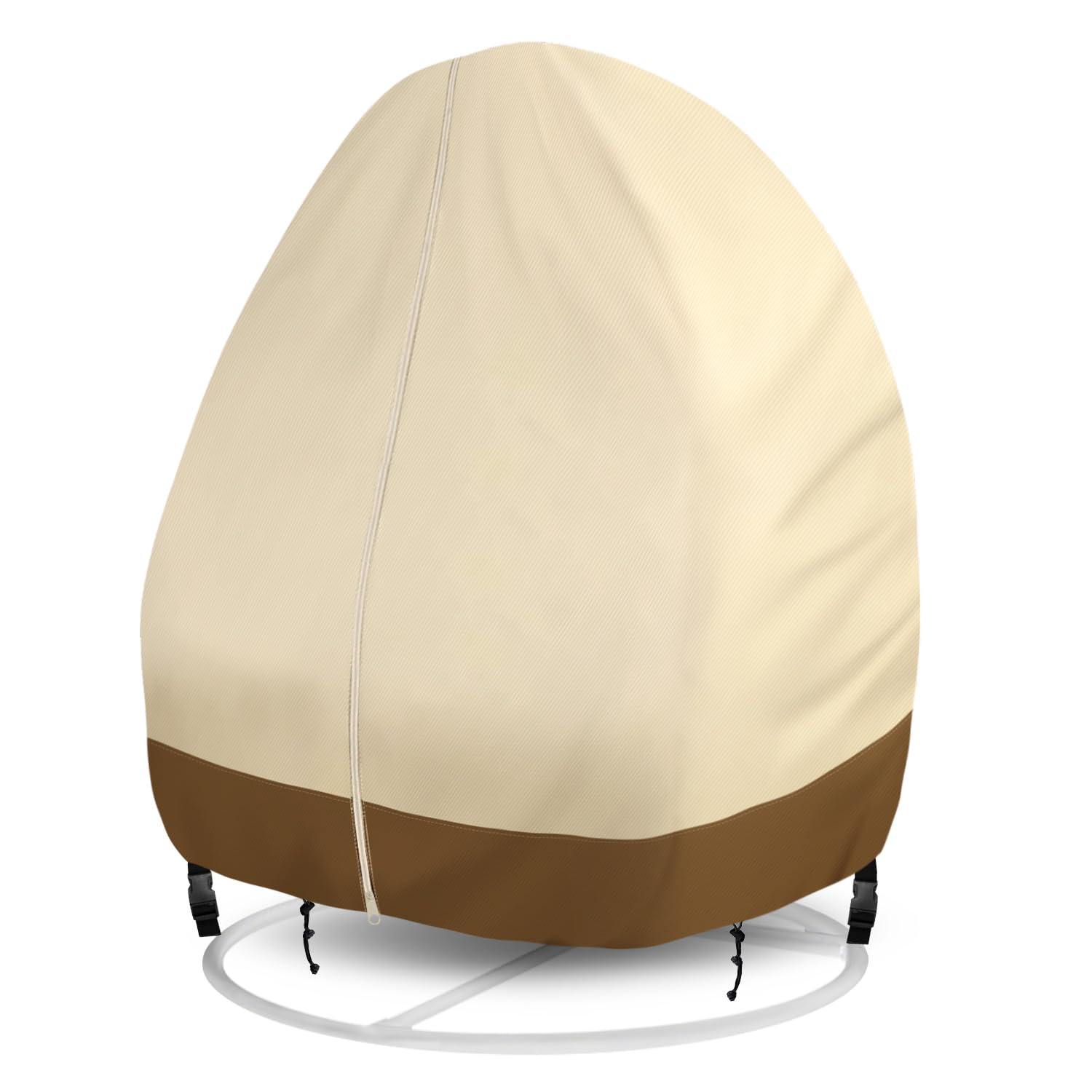 Egg Chair Cover Double - 91x87 Inch Large Patio Hanging Egg Chair Cover 420D Oxford Durable Waterproof Outdoor Chair Cover for Porch Wicker Egg Swing with Zipper Windproof Hanging Chair Cover