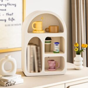 sunhippie arched wall shelf, floating cabinet for wall, open coffee display shelving, countertop storage cabinet, desk shelf organizer, wooden bathroom wall shelf storage rack(large)