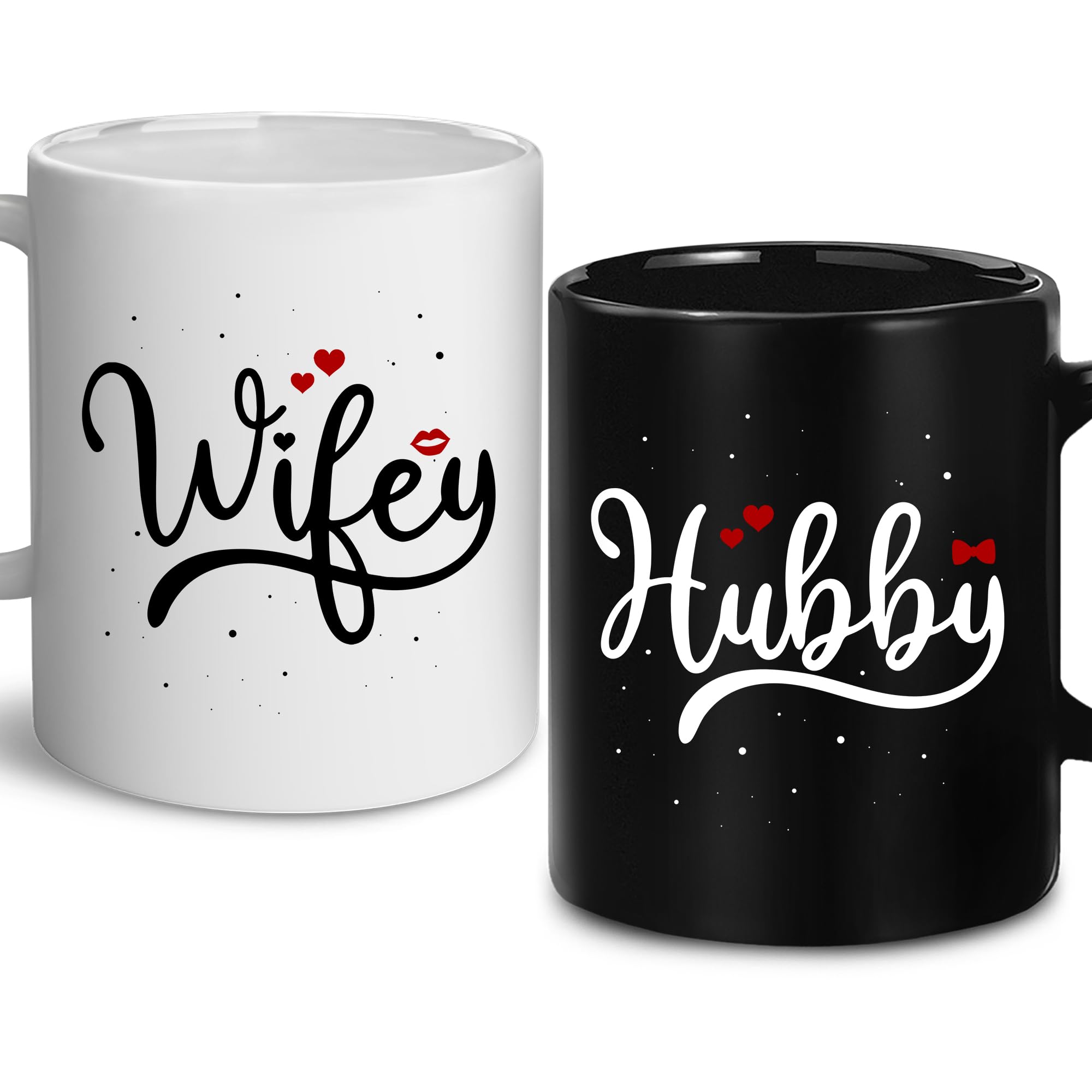 GLAKEUN Husband Wife Gifts Set - Hubby Wifey Coffee Mug For Bride Groom Couple - His and Hers Anniversary Present Husband and Wife - Engagement Gifts For Mom, Dad for Valentine's day - Coffee Mug Set