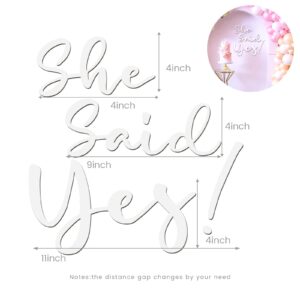 Urwonderbox She Said Yes Wooden Sign Propose Engagement Marry Me Wedding Party Wall Decor Sign Bachelorette Bridal Shower Party Bedroom Sign Decorations(White, Large)