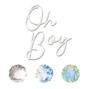 urwonderbox oh boy baby shower sign party banner for gender reveal party baby announcements party backdrop photography background decorations(wooden, large, white)