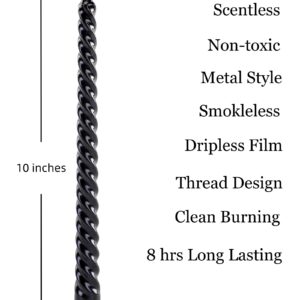 Walk Diary Halloween Candles Non-Toxic Candles Thread Design Candle Sticks 10 inches Black Taper Candles Set of 4 Ture Dripless Halloween Candlesticks Smokeless Clean Burning Black Candles