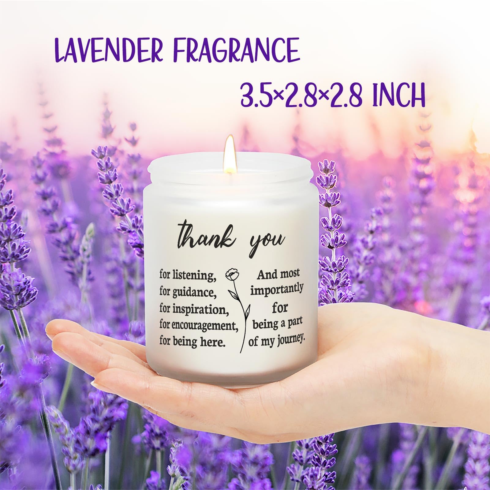 AREOK Best Christmas Gifts for Boss Lady Female, Teacher Thank You Gifts for Women, Appreciation Gifts for Coworkers Supervisor Manager, Thanksgiving Retirement Gift for Friends Coach, Lavender Candle